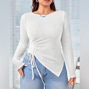 SHEIN Solid Knitted Fabric Women's Long Sleeve Top